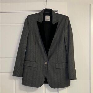 Pinko Charcoal Jacket with Black Collar
